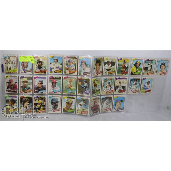 LOT OF 32 BASEBALL CARDS FROM 1980 O-PEE-CHEE