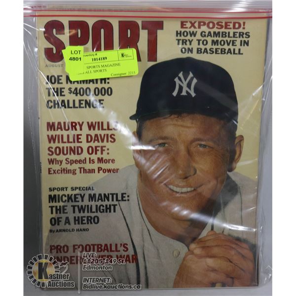4 X 1960'S SPORTS MAGAZINE COVERS ALL SPORTS