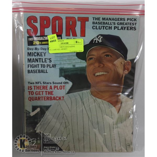 4 X 1960'S SPORTS MAGAZINE COVERS ALL SPORTS