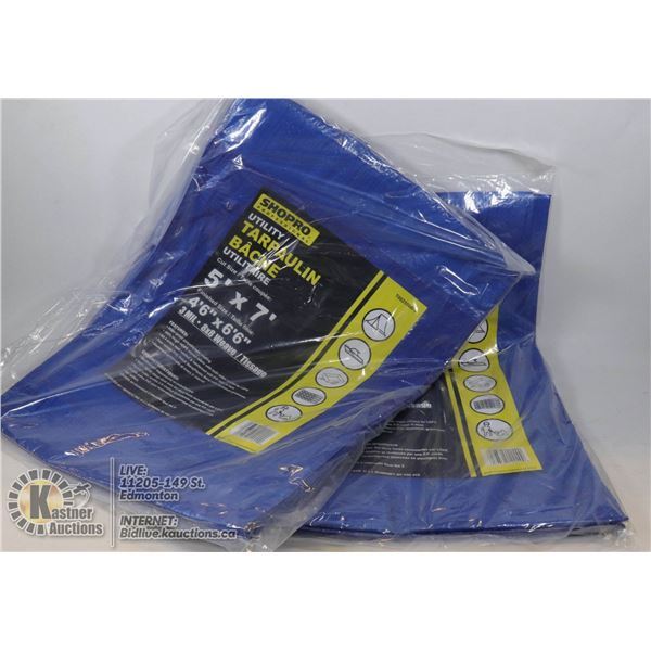 LOT OF 2 5' X 7' UTILITY TARPS