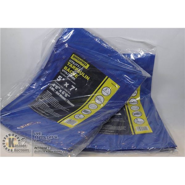 LOT OF 2 5' X 7' UTILITY TARPS