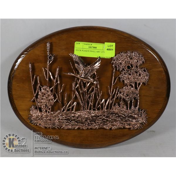 DUCK PLAQUE WALL ART 12"X9"