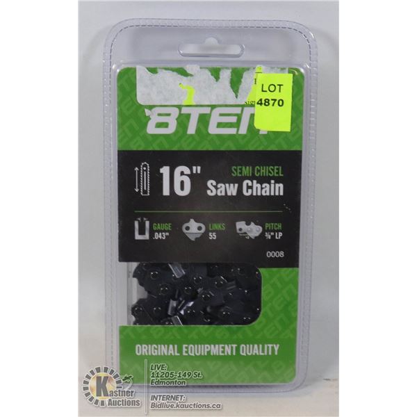 8TEN 16" SEMI CHISEL  SAW CHAIN