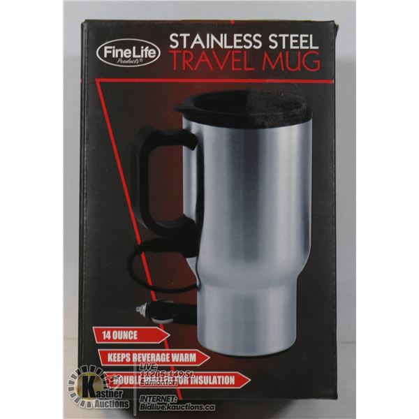 NEW ELECTRIC 14OZ STAINLESS STEEL TRAVEL MUG WITH