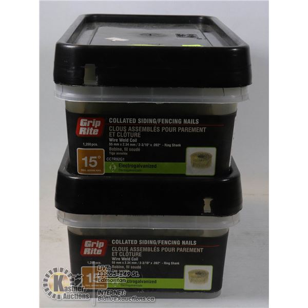 2 BOXES OF GRIP RITE COLLATED SIDING/FENCING NAILS