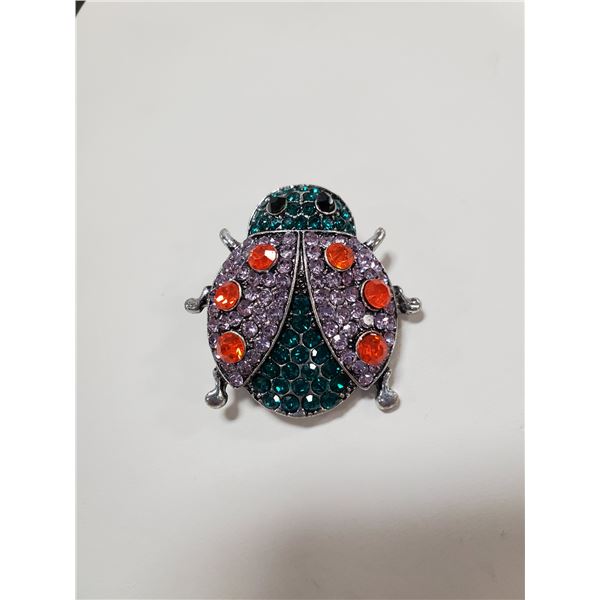 LADYBUG RHINESTONE BROOCH