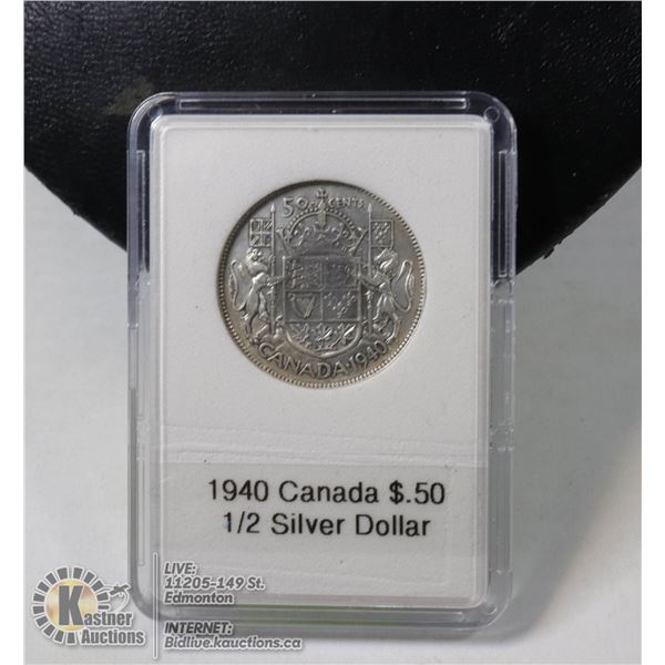 1940 CANADIAN SILVER 1/2 DOLLAR