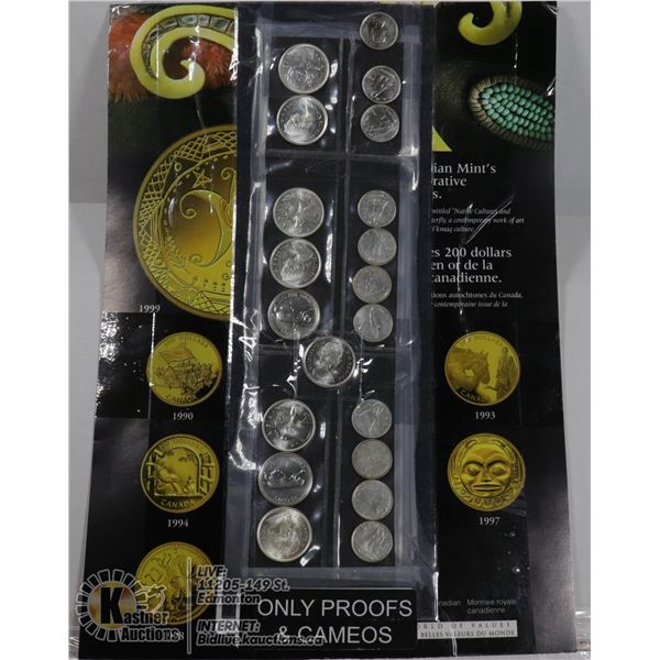 OVER $3. IN CAN. SILVER ONLY PROOFS AND CAMEOS
