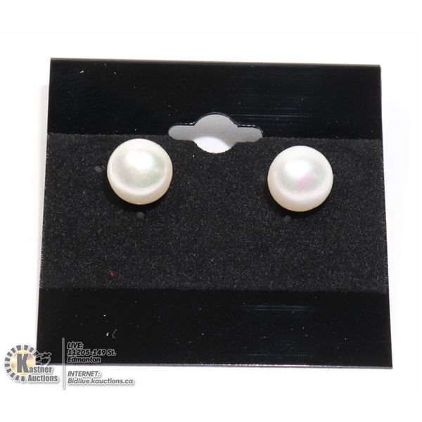 #267-FRESH WATER PEARL STUD EARRINGS 9-10mm