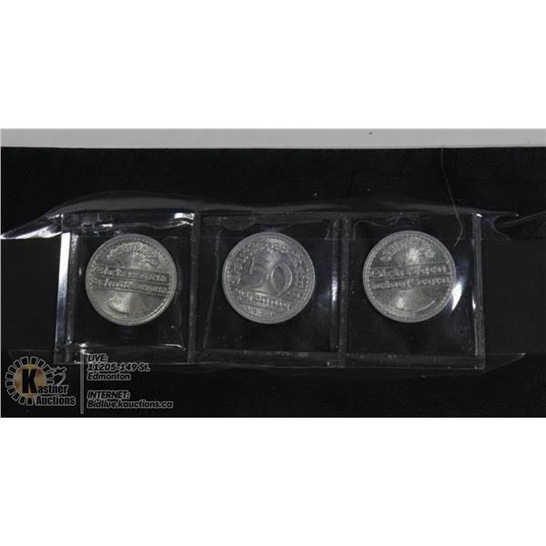 3 1921 NAZI 3RD REICH COINS