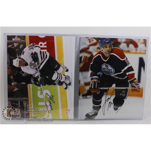 2   8X10 AUTOGRAPHED EDMONTON OILER PICTURES
