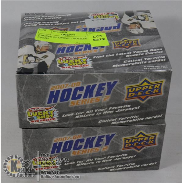 2 BOXES OF OPENED HOCKEY CARDS