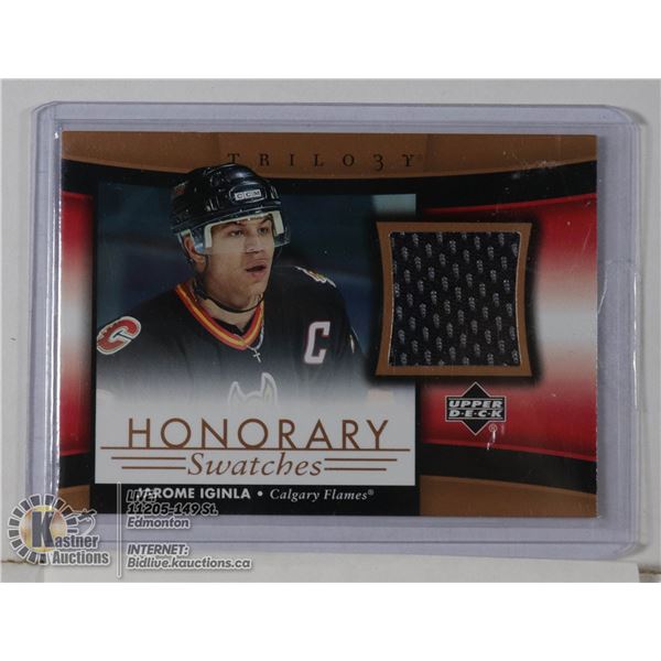 JEROME IGINLA GAME WORN JERSEY SWATCH