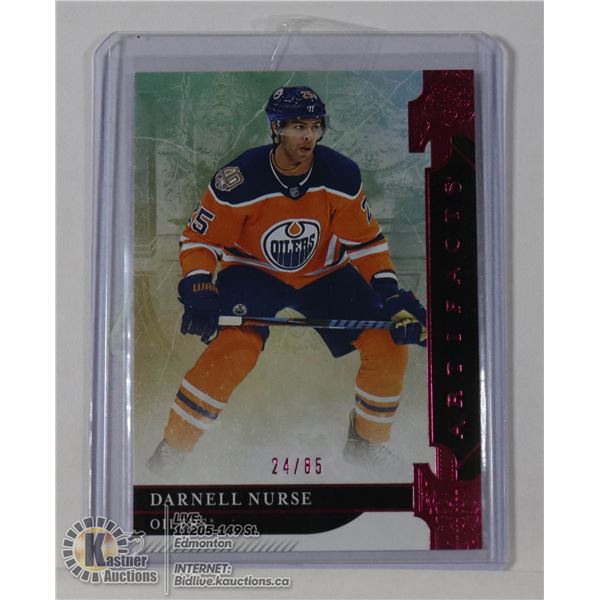 OILERS DARNELL NURSE LIMITED #D INSERT CARD  24/85