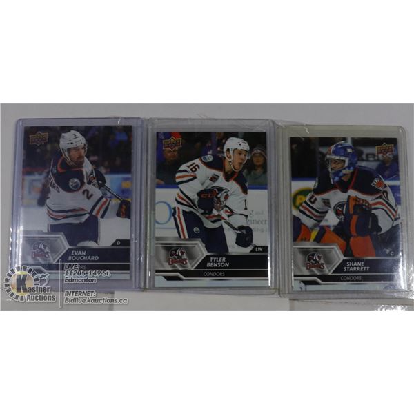 3 EDMONTON OILER PROSPECTS AHL CARDS