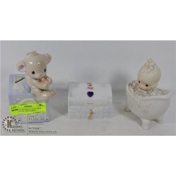 PRECIOUS MOMENTS BABY BOY PIGGY BANK, SEPTEMBER