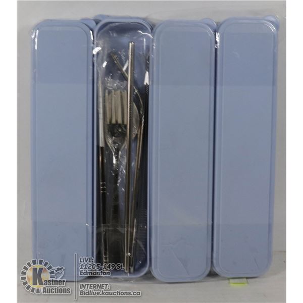 LOT OF 4 INDIVIDUAL CULTERY SETS, INCLUDE FORK,
