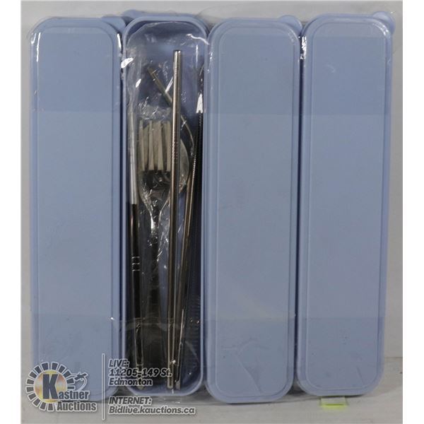 LOT OF 4 INDIVIDUAL CULTERY SETS, INCLUDE FORK,