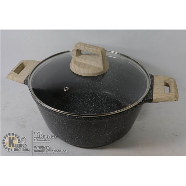 NEW CAROTE STONEWARE POT WITH LID