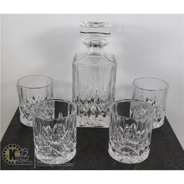 5PC ULTRA CLARITY CRYSTAL DECANTER & GLASSES SET