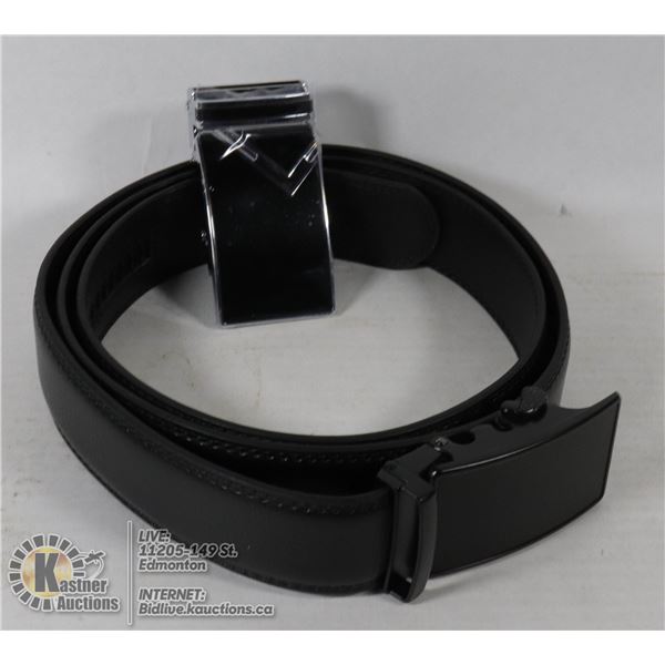 LEATHER 2 IN 1 BELT, COMES WITH 2 BUCKLES