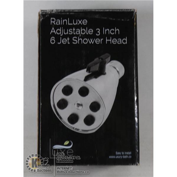 RAINLUXE ADJUSTABLE 3 INCH 6 JET SHOWER HEAD