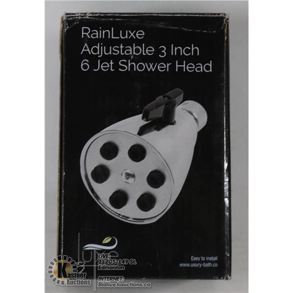 RAINLUXE ADJUSTABLE 3 INCH 6 JET SHOWER HEAD