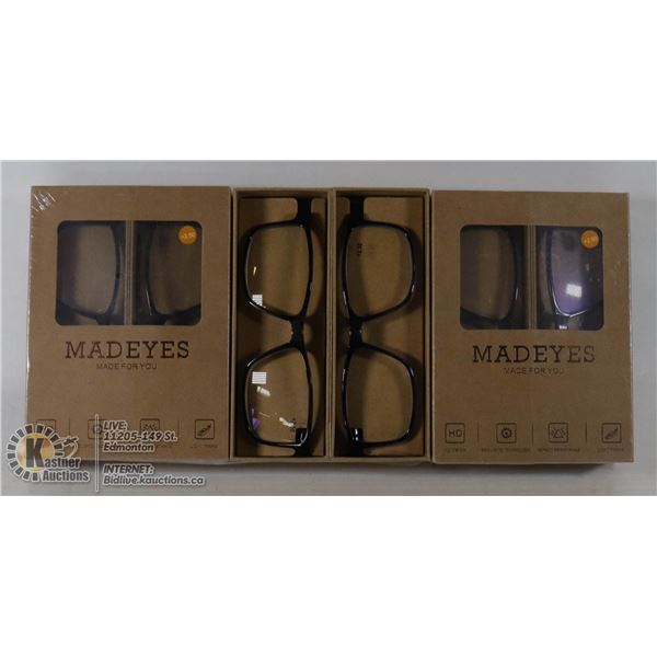 6 PAIR MAD EYES READING GLASSES, 2.50+