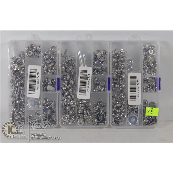 LOT OF 3 SCREW & SNAP SETS