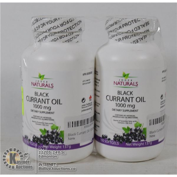 2 BOTTLES OF BLACK CURRANT OIL 1000MG