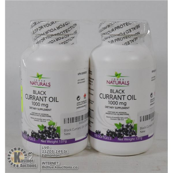 2 BOTTLES OF BLACK CURRANT OIL 1000MG