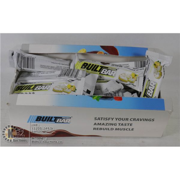 BOX OF BUILT BAR ENERGY-PROTEIN BARS