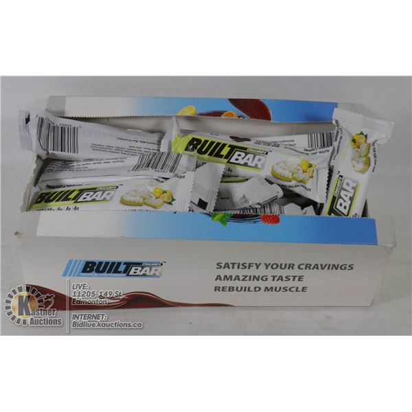 BOX OF BUILT BAR ENERGY/PROTEIN BARS
