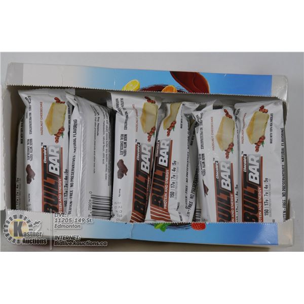 BOX OF BUILT BAR ENERGY/PROTEIN BARS