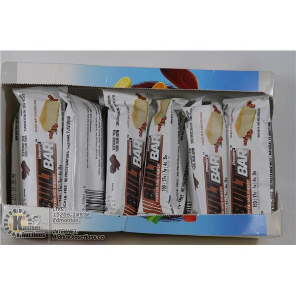 BOX OF BUILT BAR ENERGY/PROTEIN BARS