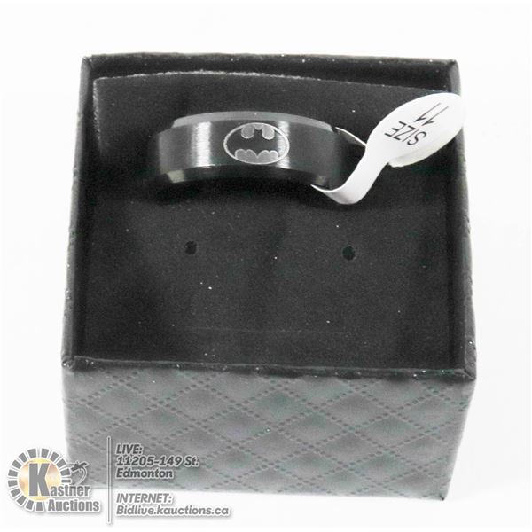 MENS "BATMAN" SIZE 11 RING 316L STAINLESS STEEL