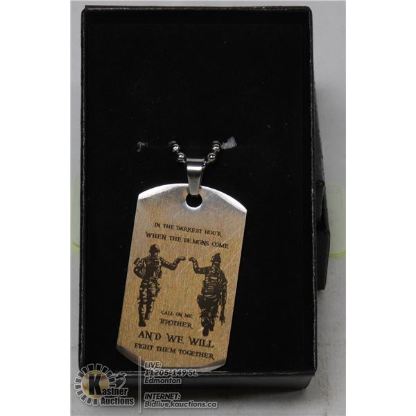 "WHEN THE DEMONS COME" PENDANT WITH CHAIN