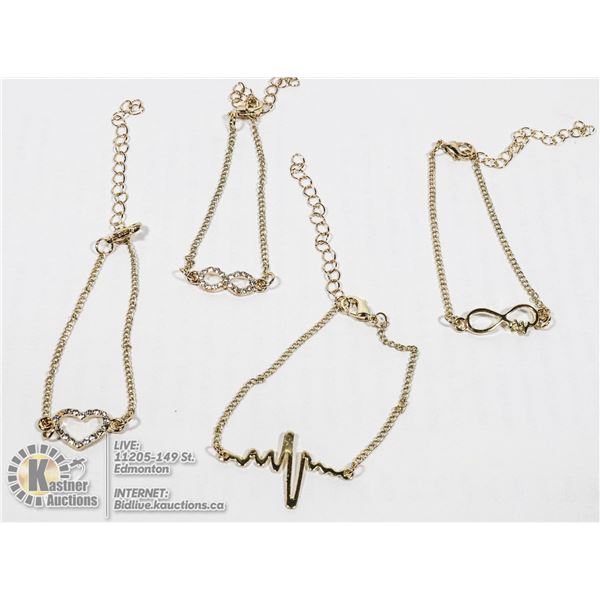 LOT OF 4 ASSORTED FASHION BRACELETS