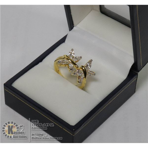 PAIR OF BUTTERFLIES RING APPROX SIZE 7