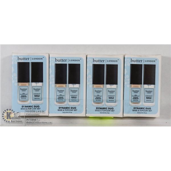 LOT OF 4 BUTTER LONDON BASE & TOPCOAT SET