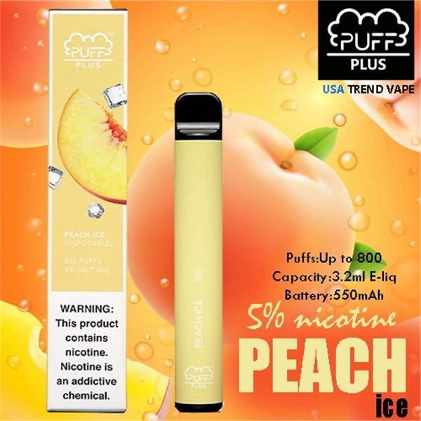 PUFF PLUS DISPOSIBLE E-CIGARETTE PEACH ICE