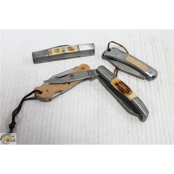 LOT OF 4 NEW FOLDING POCKET KNIVES