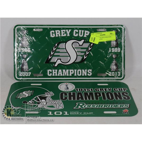 SASKATCEWAN ROUGHRIDERS LICENCE PLATES