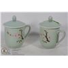 Image 1 : 2 ORIENTAL TEACUPS WITH LIDS