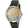 Image 1 : NEW DIESEL 36MM GOLD/SILVER GLITTER DIAL MSRP $209 LEATHER STRAP WATCH. JEWELLERY.