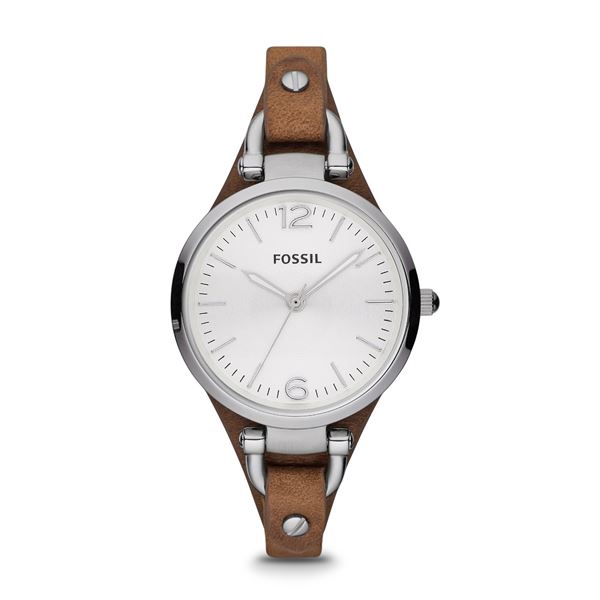 NEW FOSSIL WHITE DIAL BROWN LEATHER STRAP 32MM WATCH. MSRP $135. JEWELLERY