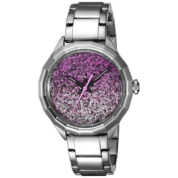 NEW DIESEL SILVER TONE GLITTERED DIAL MSRP $299 JEWELLERY.