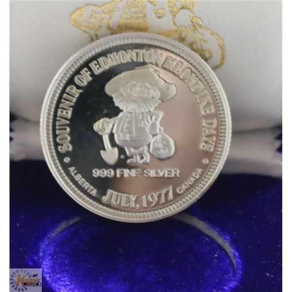 SCARCE 1977 .999 SILVER PROOF KLONDIKE DOLLAR