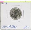 Image 1 : BRILLIANT UNCIRCULATED 1946 US ROOSEVELE SILVER
