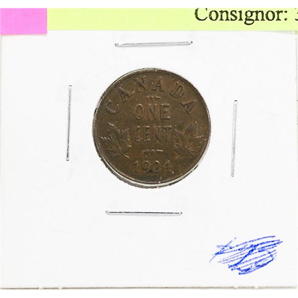 KEY DATE 1924 CANADIAN GEORGE V 1 CENT COIN